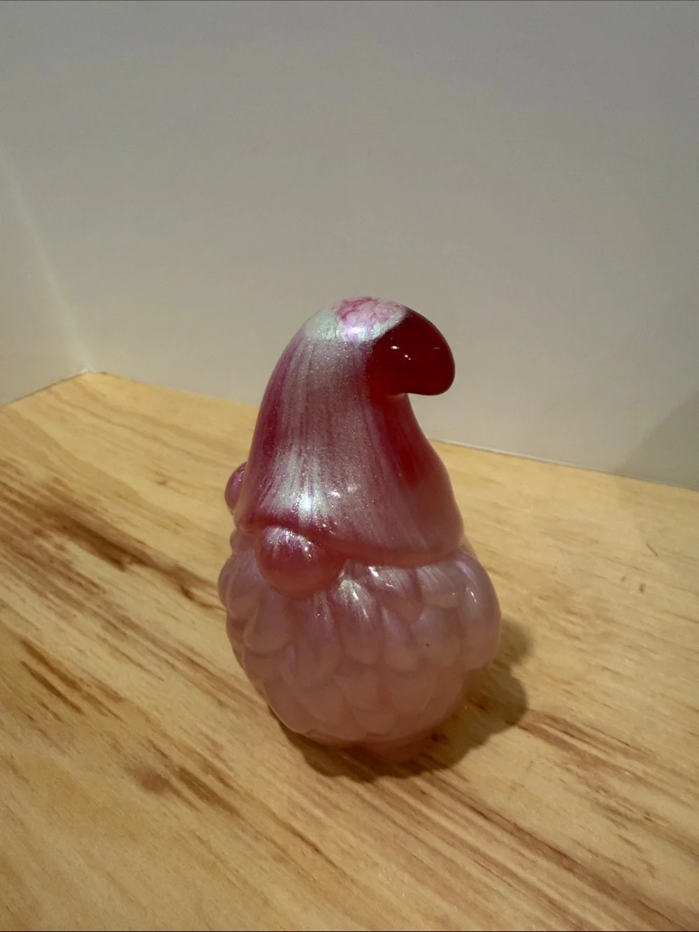 Pink Resin Gnome- Shimmering Pink Decorative Figurine